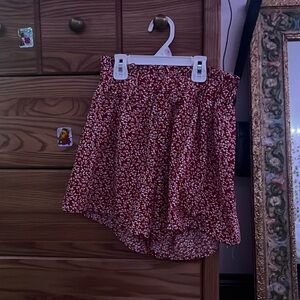 Red flower shorts